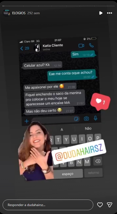 Depoimento de cliente Duda Cabelos